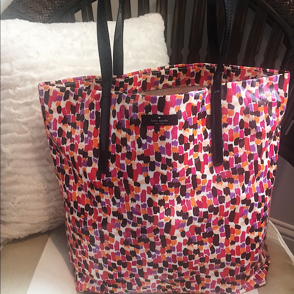 Kate Spade multi-colored vinyl tote handbag